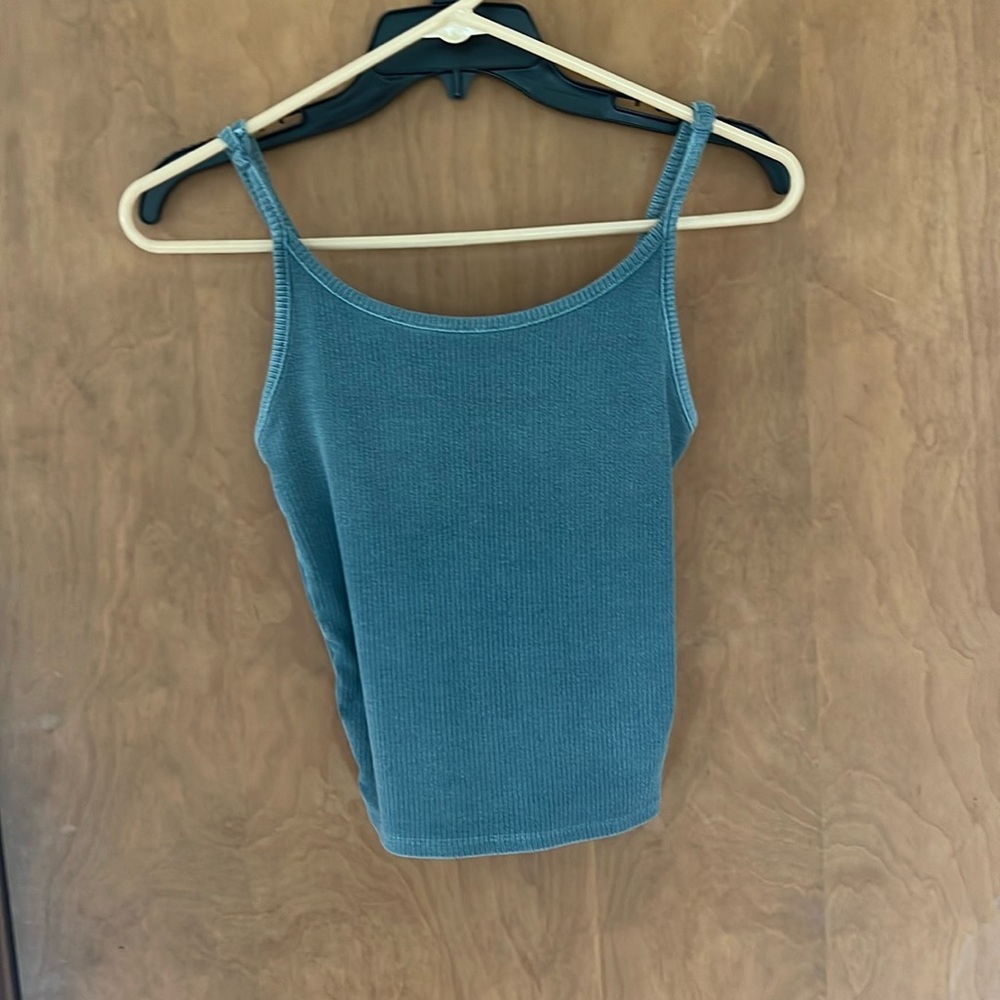 blue greyish tank top v comfy fits nicely